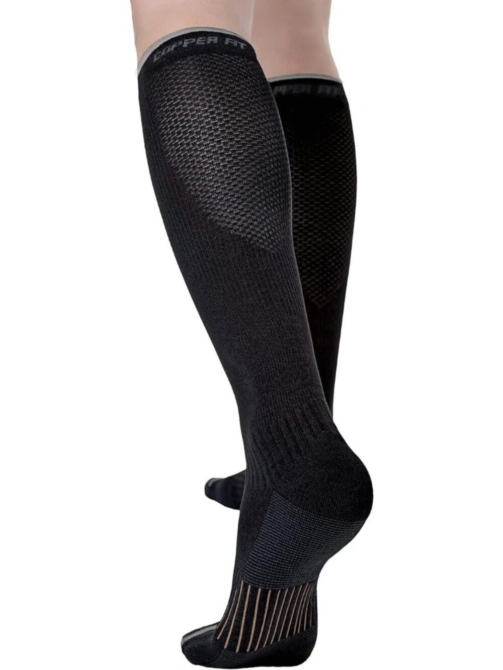 NWT Copper Fit Men's 9-12 Womens 10 Energy Compression Socks 2 Pack Black